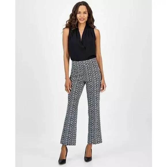 AK Anne Klein Printed Cool Crepe Pants Black/White Size XL NWT $79 Chic Comfort - Picture 3 of 5